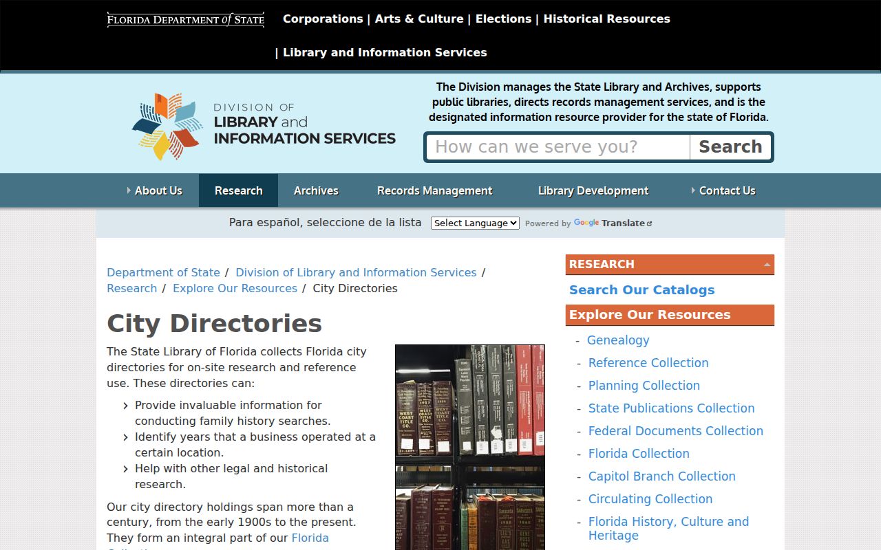 Port St. Lucie city directory research through the State Library of Florida